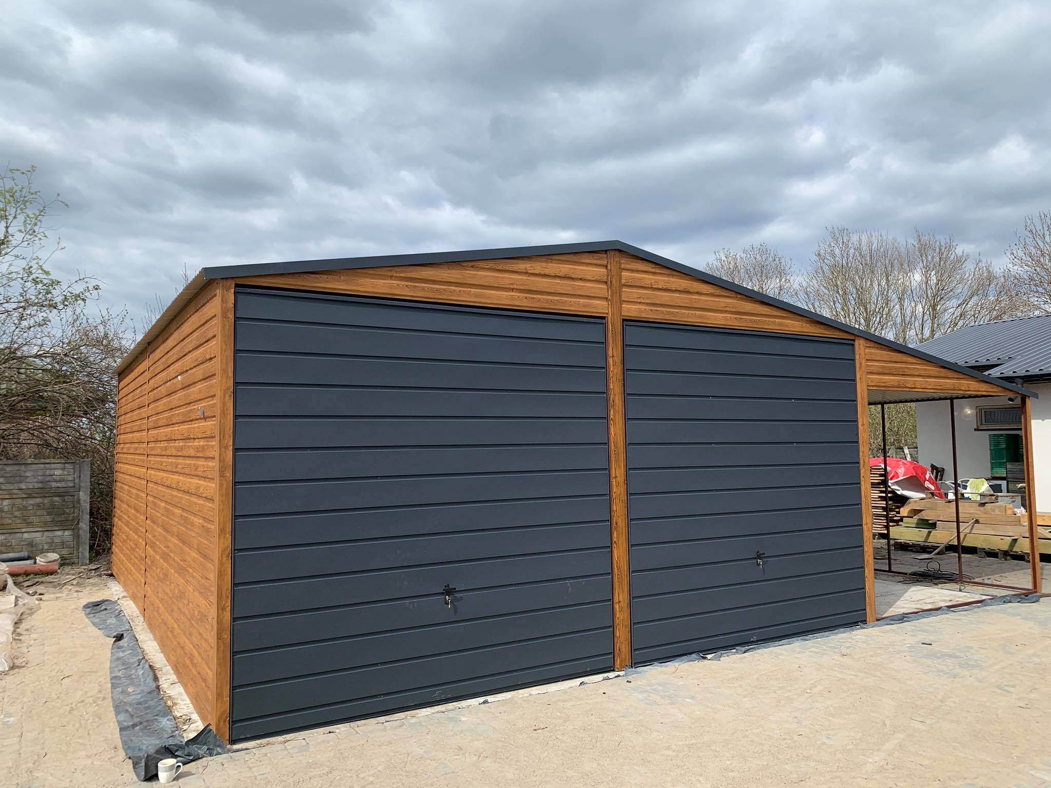 Garaż Premium 6x8 + Wiata 3m NR 13 - obrazek 2