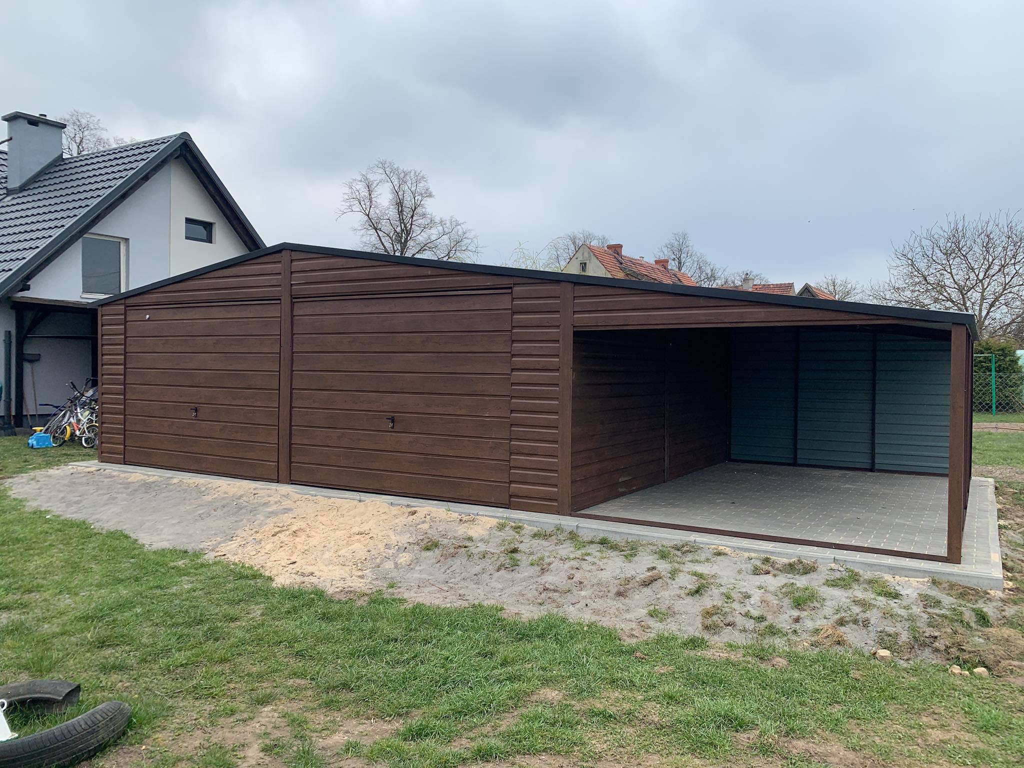 Garaż Premium 7x6 + Wiata 3m NR 102