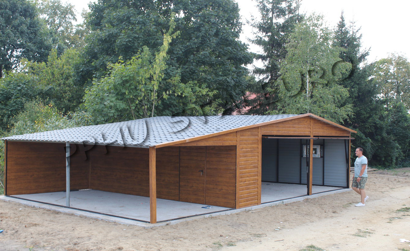 Garaż Premium 7x7 + Wiata 3m NR 74