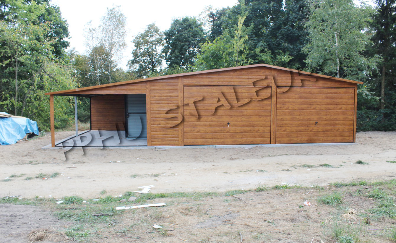 Garaż Premium 7x7 + Wiata 3m NR 74 - obrazek 2